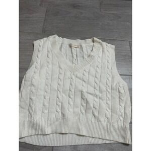 Altr'd State Cable Knit V Neck Sweater Vest Sleeveless